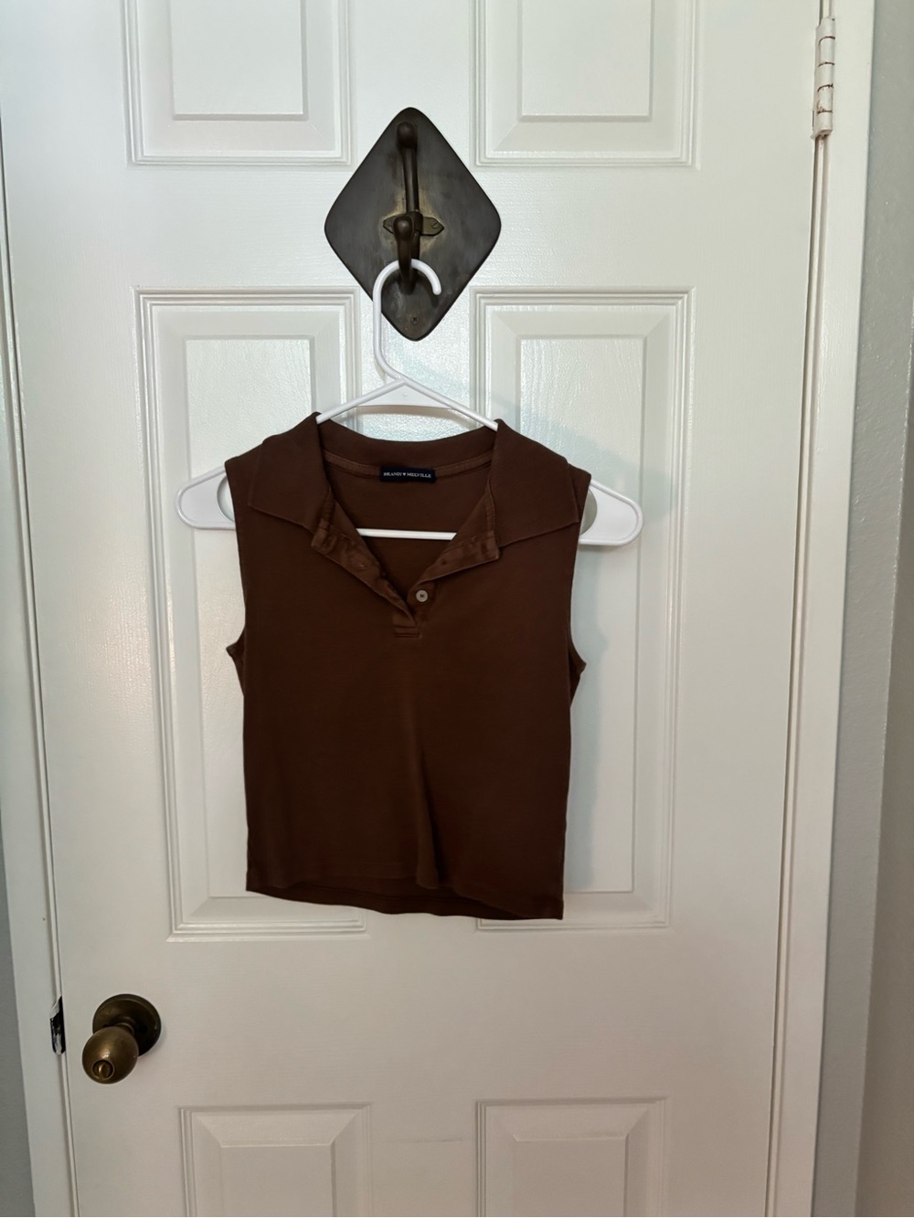Brandy Melville Brown Collared Tank